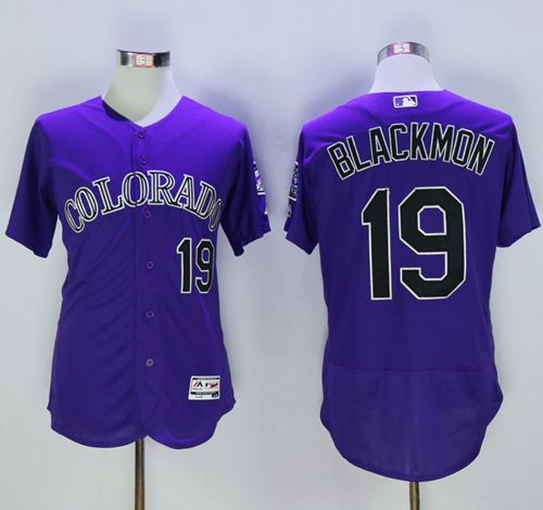 Rockies #19 Charlie Blackmon Purple Flexbase Authentic Collection Stitched Jersey - Zenithce