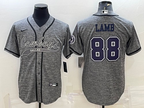 Dallas Cowboys #88 CeeDee Lamb Gray With Patch Cool Base Stitched Jersey - Zenithce