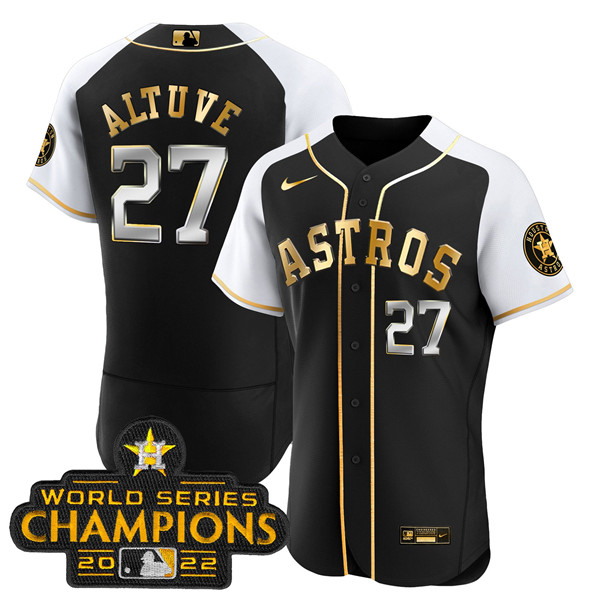 Houston Astros #27 Jose Altuve 2023 Black Gold Alternate Flex Base Stitched Jersey - Zenithce