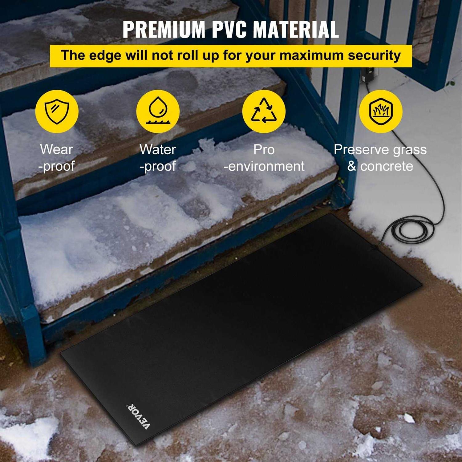 VEVOR Snow Melting Mat Heated Walkway Mat Pvc Heated Snow and Ice Melting Mat - Zenithce