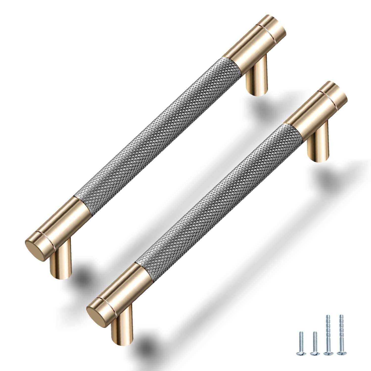Gutuwellea Drawer pull 12 Pack 5′ Cabinet Handles Cabinet Pulls Aluminum Handles round pull for Drawer Pulls Gold and nickle Oxidation Finish with Dia - Zenithce