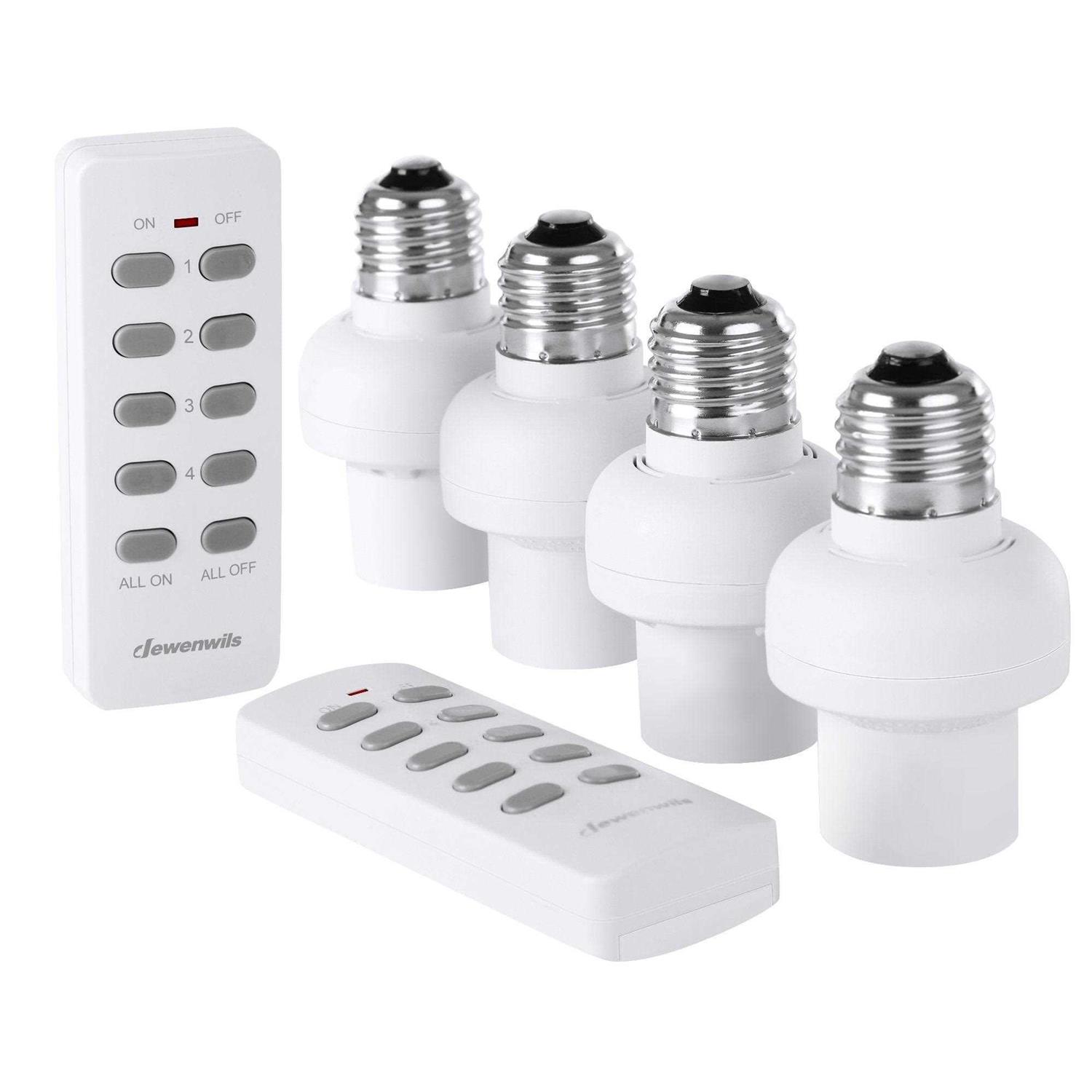 DEWENWILS Remote Control Light Lamp Socket E26 E27 Bulb Base Adapter - Zenithce