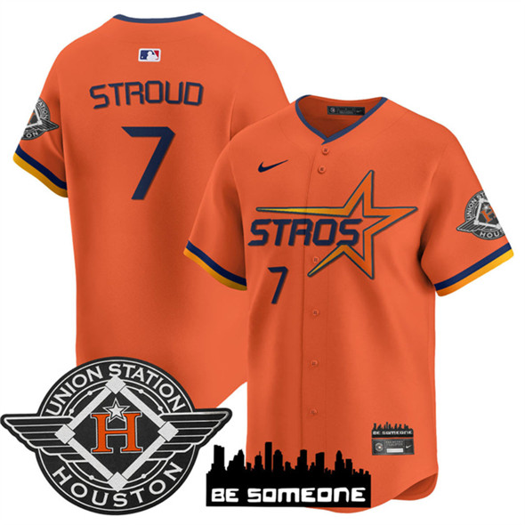Houston Astros #7 C.J. Stroud Orange 2025 City Connect Limited Stitched Jersey - Zenithce