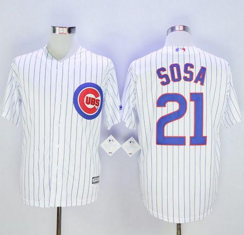 Cubs #21 Sammy Sosa White New Cool Base Stitched Jersey - Zenithce