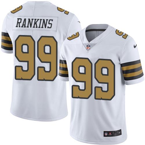 Saints #99 Sheldon Rankins White Stitched Limited Rush Nike Jersey - Zenithce