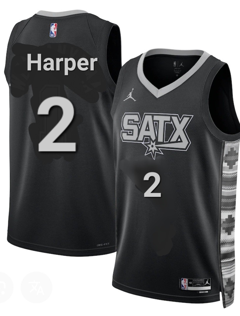 San Antonio Spurs #2 Dylan Harper Gray Black Statement Edition Stitched Jersey - Zenithce