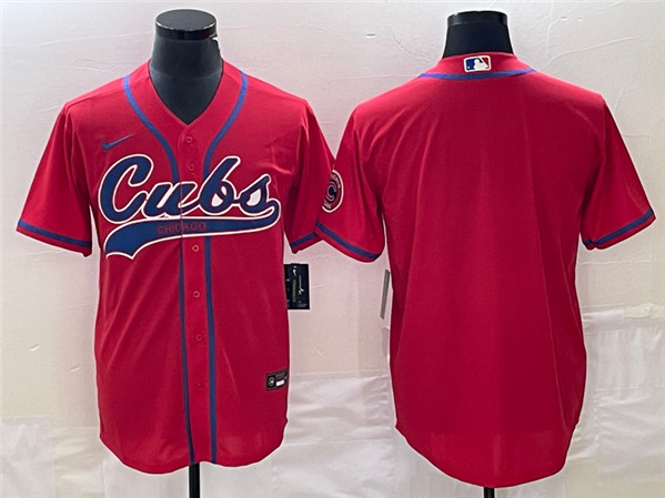 Chicago Cubs Blank Red Cool Base Stitched Jersey - Zenithce