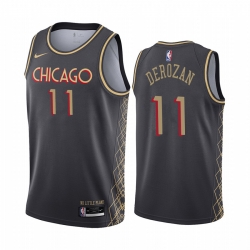 Chicago Bulls 11 Demar Derozan Black Swingman 2020-21 City Edition Jersey - Zenithce