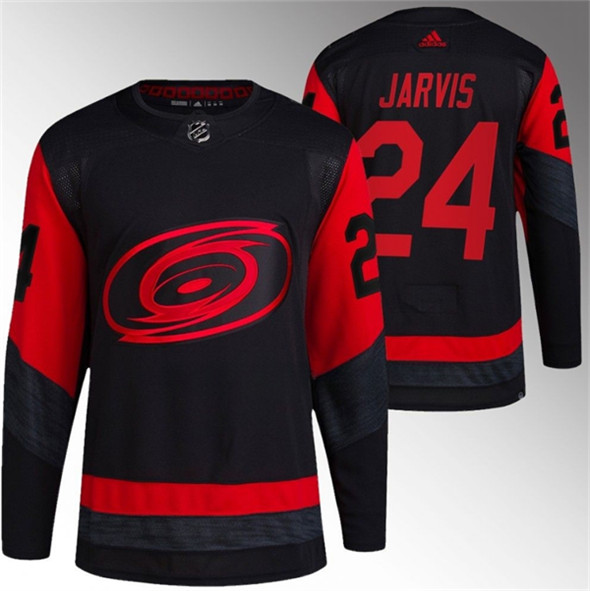 Carolina Hurricanes #24 Seth Jarvis Black Red Stadium Series Breakaway Stitched Jersey - Zenithce