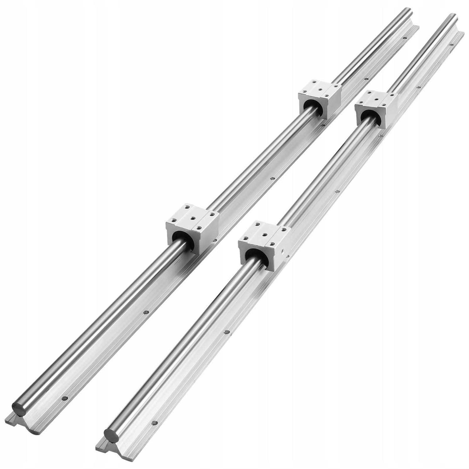 VEVOR SBR16 Linear Guide Rail Slide Rail 4 PCS SBR16UU Bearing Block - Zenithce