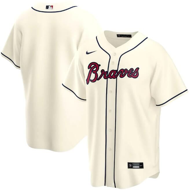 Atlanta Braves Cream Cool Base Stitched Jersey - Zenithce