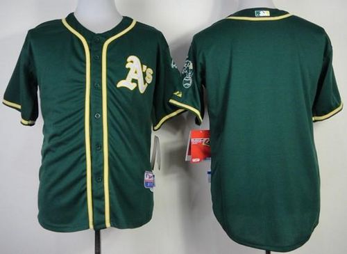 Athletics Blank Green Cool Base Stitched Jersey - Zenithce