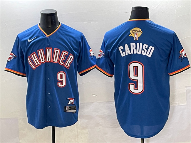 Oklahoma City Thunder #9 Alex Caruso Blue 2025 Finals Vapor Stitched Baseball Jersey - Zenithce