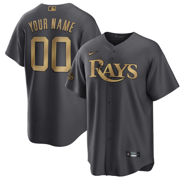 Tampa Bay Rays Custom Charcoal 2022 All-Star Cool Base Stitched Jersey - Zenithce