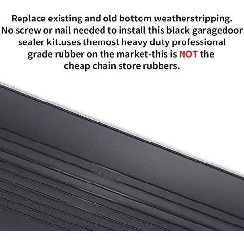 DGSL Garage Door Seals Bottom Rubber Weather Stripping Kit Seal Strip Replacement,Universal Weatherproof Threshold Buffering Sealing Rubber 5/16 - Zenithce
