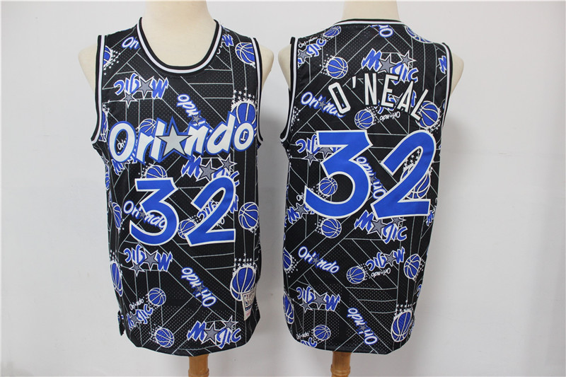 Orlando Magic #32 Shaquille O'neal Black Tear Up Pack Mitchell & Ness Swingman Jeresy - Zenithce