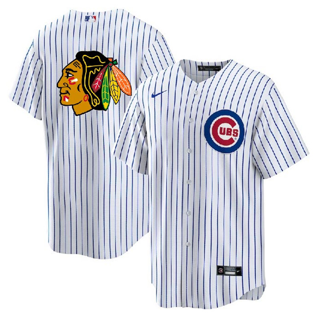 Chicago Cubs Blackhawks White Cool Base Stitched Jersey - Zenithce
