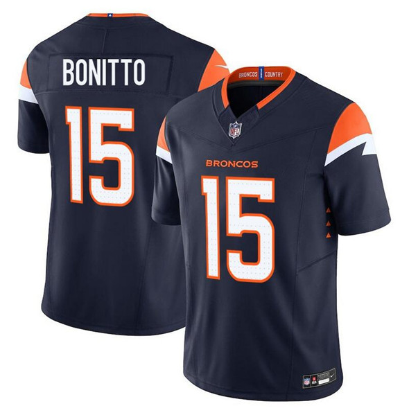 Denver Broncos #15 Nik Bonitto Navy F.U.S.E. Vapor Limited Football Stitched Jersey - Zenithce