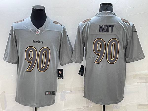 Pittsburgh Steelers #90 T.J. Watt Gray Atmosphere Fashion Stitched Jersey - Zenithce