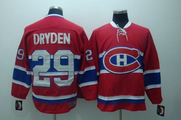 Canadiens #29 Ken Dryden Stitched Red CH CCM Throwback Jersey - Zenithce