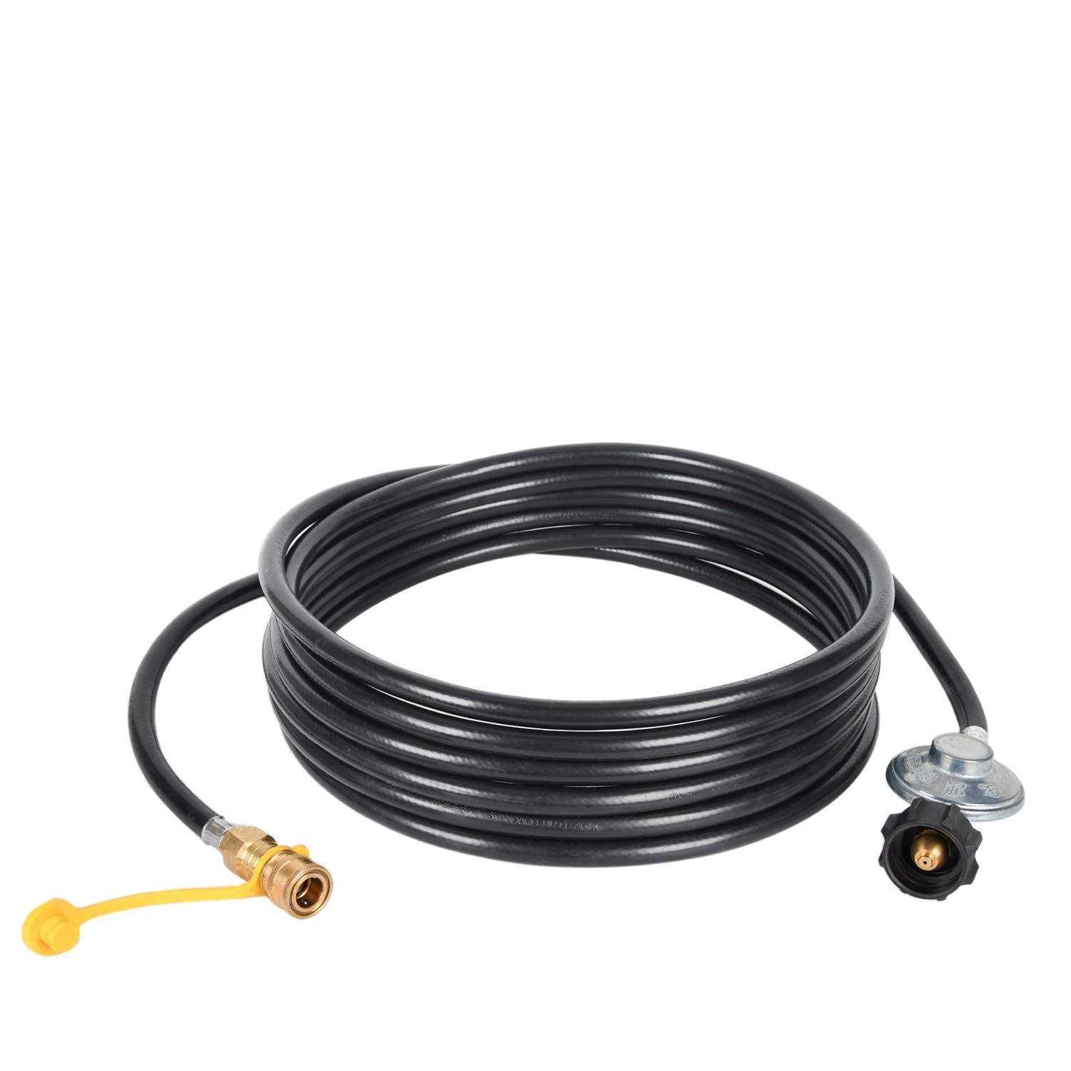 GGC 5FT Two Stage Propane Regulator with Hose Dual Stage Propane Hose with QCC1/Type1 Connector for Gas Grills RV Appliance Generator - Zenithce