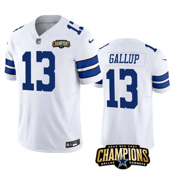 Dallas Cowboys #13 Michael Gallup White 2023 F.U.S.E. NFC East Champions Patch Stitched Jersey - Zenithce