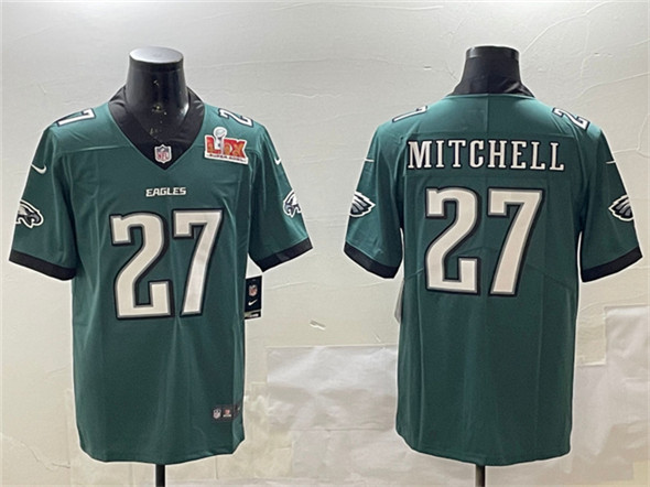 Philadelphia Eagles #27 Quinyon Mitchell Green 2025 Super Bowl LIX Patch New Vapor Untouchable Limited Stitched Jersey - Zenithce