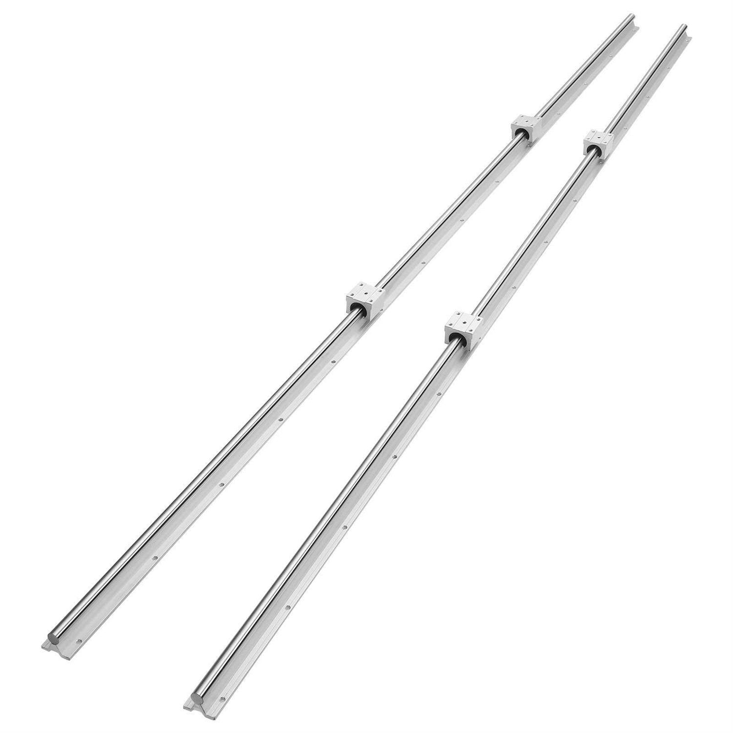 VEVOR Linear Guide Rail Set SBR20 2 Pcs SBR20 Guide Rails and 4 Pcs SBR20UU Slide Blocks Linear Rails and Bearings Kit - Zenithce