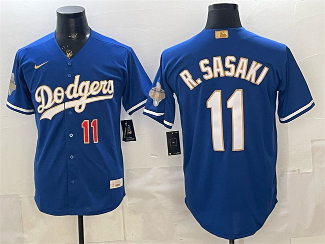 Los Angeles Dodgers #11 Roki Sasaki Royal 2026 Alternate Gold Collection Stadium Stitched Jersey - Zenithce