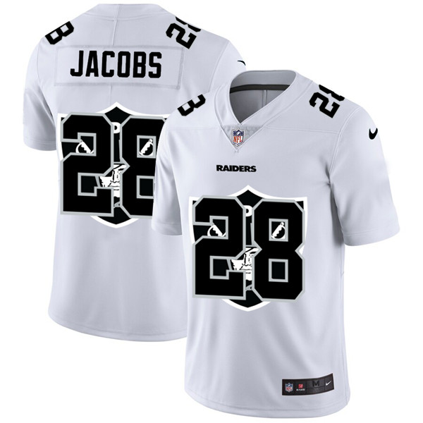 Raiders #28 Josh Jacobs White Stitched Jersey - Zenithce