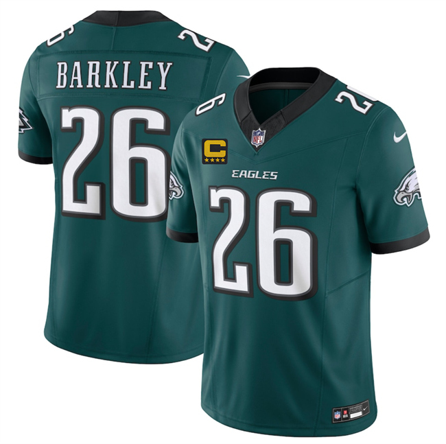 Philadelphia Eagles #26 Saquon Barkley Green 2025 F.U.S.E. With 4-Star C Patch Vapor Untouchable Limited Stitched Jersey - Zenithce