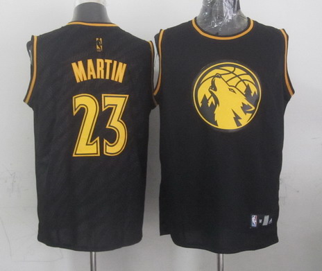 Minnesota Timberwolves #23 Kevin Martin Revolution 30 Swingman 2014 Black With Gold Jersey - Zenithce