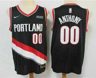 Portland Trail Blazers #00 Carmelo Anthony Black Swingman 2019 Stitched Jersey With The Sponsor Logo - Zenithce