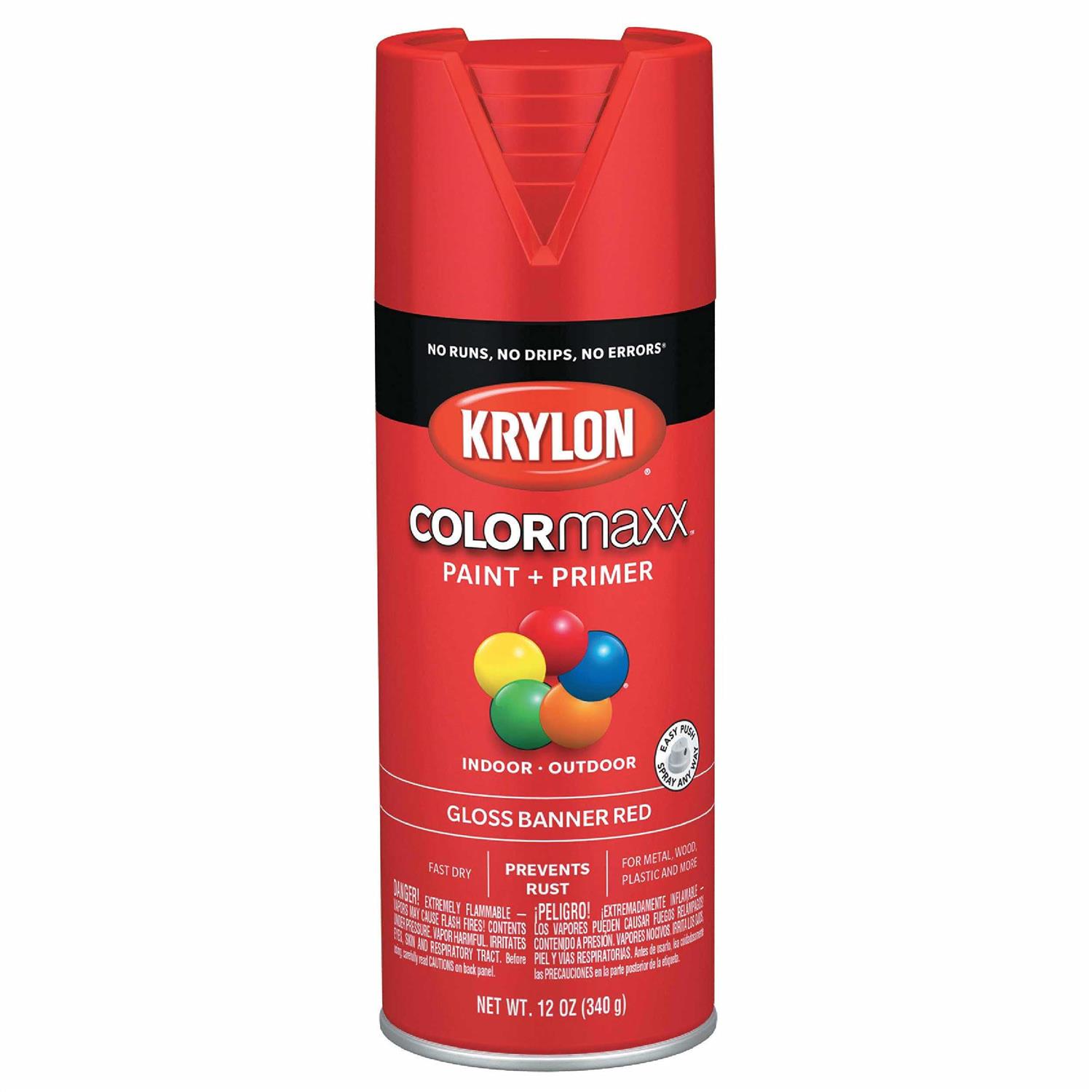 Krylon COLORmaxx Spray Paint Gloss 12 Ounce - Zenithce