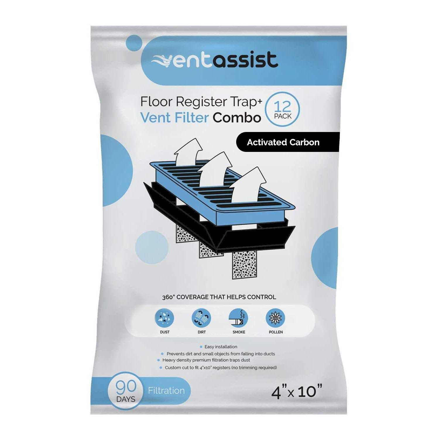 Vent Assist Floor Register Trap and Air Filter 4 x - Zenithce