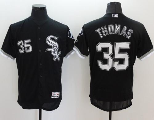 White Sox #35 Frank Thomas Black Flexbase Authentic Collection Stitched Jersey - Zenithce