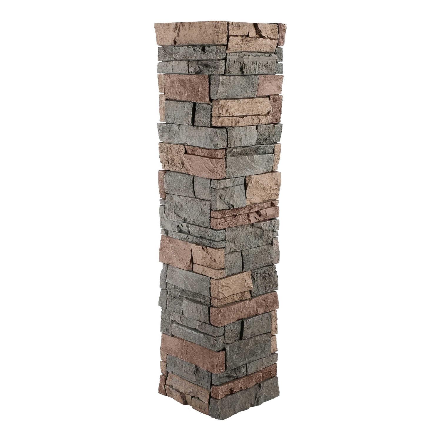 GenStone Faux Stacked Stone Peaked Column - Zenithce
