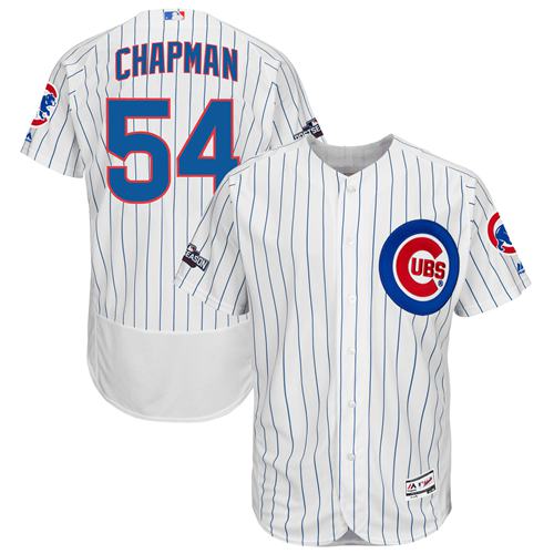Cubs #54 Aroldis Chapman White Flexbase Authentic Collection Stitched Jersey - Zenithce