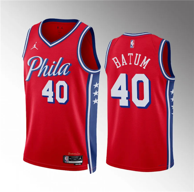 Philadelphia 76ers #40 Nicolas Batum Red Statement Edition Stitched Jersey - Zenithce