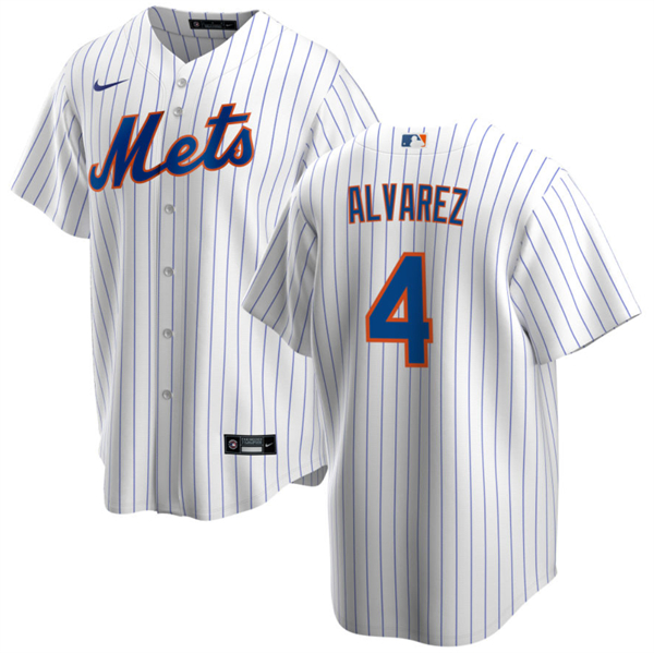 New York Mets #4 Francisco Álvarez White Cool Base Stitched Jersey - Zenithce