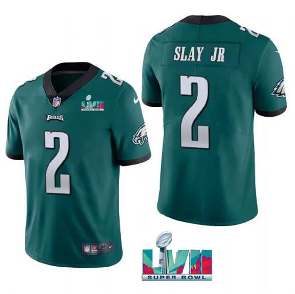 Philadelphia Eagles #2 Darius Slay JR Green Super Bowl LVII Patch Vapor Untouchable Limited Stitched Jersey - Zenithce