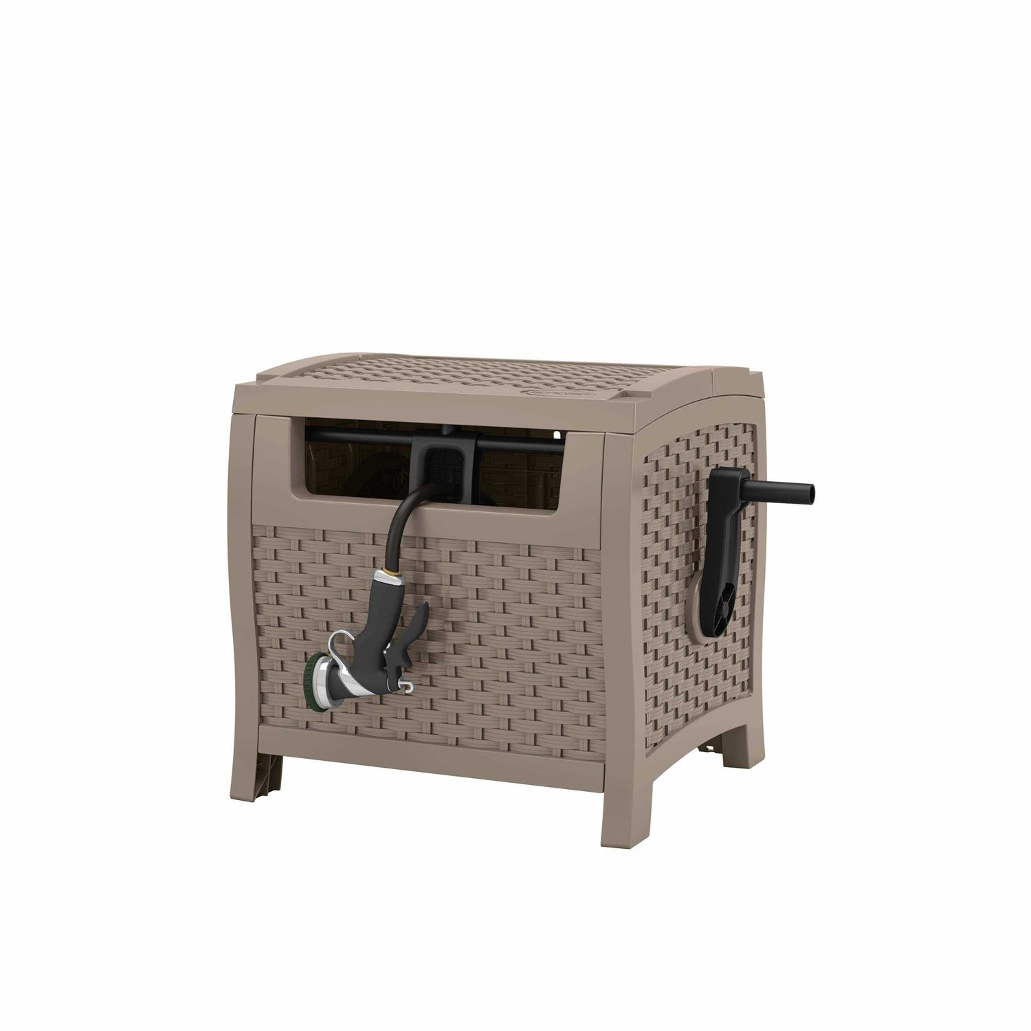 Suncast Hose Handler 200 ft. Taupe Retractable Wall Mounted Hose Reel WMS200 - Zenithce
