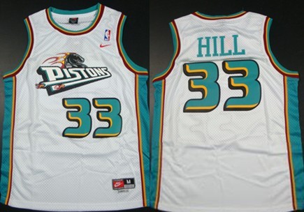 Detroit Pistons #33 Grant Hill White Swingman Throwback Jersey - Zenithce
