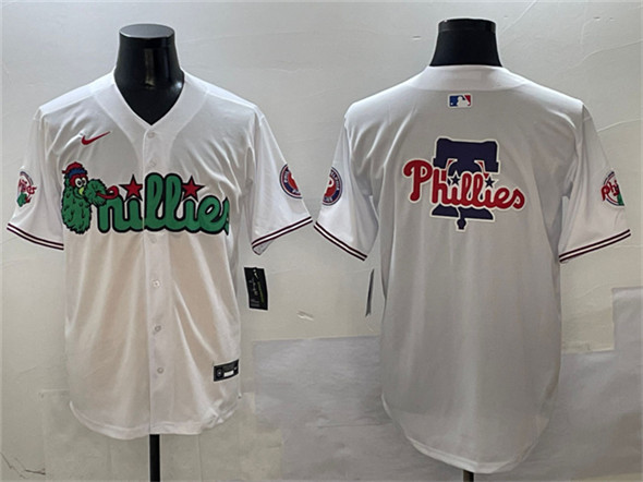 Philadelphia Phillies Team Big Logo White Phanatic Limited Stitched Jersey - Zenithce