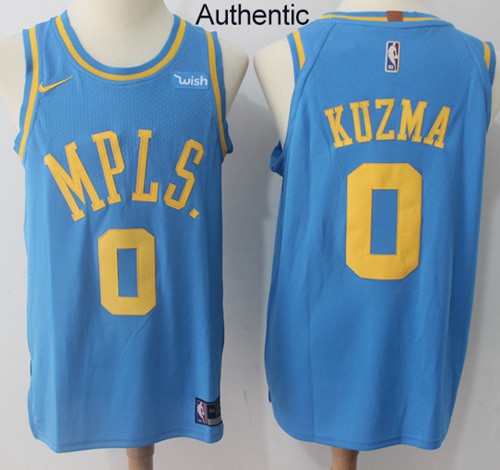 Los Angeles Lakers #0 Kyle Kuzma Royal Blue Authentic Hardwood Classics Jersey - Zenithce