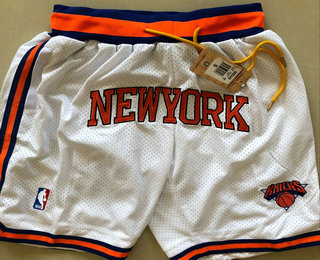 New York Knicks White Just Don Shorts Swingman Shorts - Zenithce