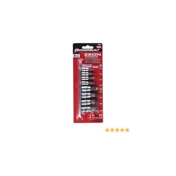 Powerbuilt Tools 8 Piece Zeon SAE Hex Bit Socket Set 642574 - Zenithce
