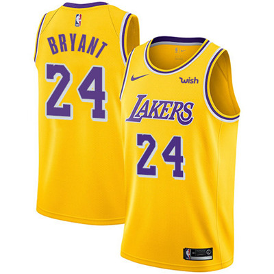 Los Angeles Lakers #24 Kobe Bryant Gold Swingman Icon Edition Jersey - Zenithce