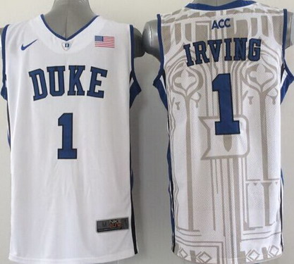 Duke Blue Devils #1 Kyrie Irving White Jersey - Zenithce