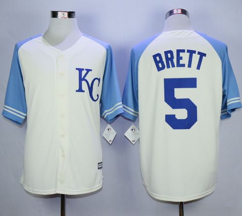 Royals #5 George Brett Cream Exclusive Vintage Stitched Jersey - Zenithce